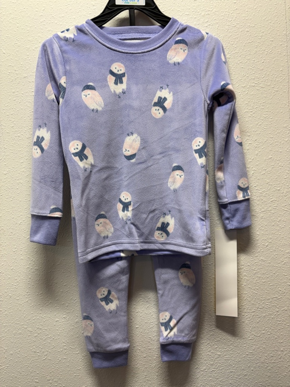 Kids Lavender Penguin Print Pajama Set